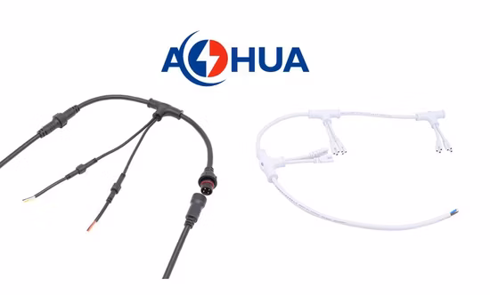 China Ventas calientes Tira de luz LED Tipo T Conector de cable divisor IP 67 2 pines 3 pines 4 pines 3 vías Conector de cables de ramas múltiples para luz de crecimiento de plantas